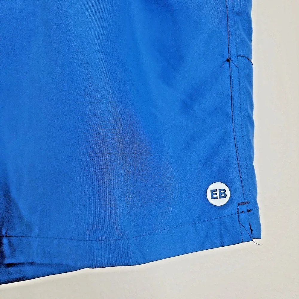 Eddie Bauer Men's Swim‎ Trunks 2XL Blue Drawstring Pocket Quick Dry Beach